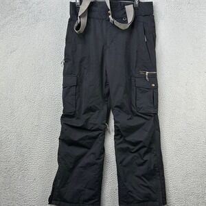 Millennium Three Mens Large Pants Snowboard Black Nylon Suspender Waterproof Bib